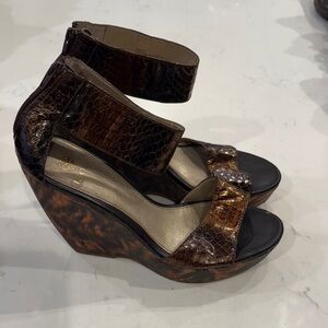 Elegant Brown Wedge Sandals